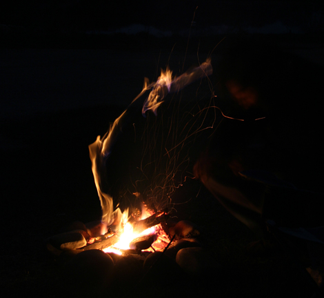 Fire at night